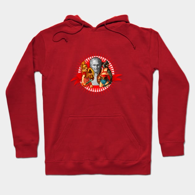 Roman soldier and gladiator with Cicero sculpture Hoodie by Marccelus